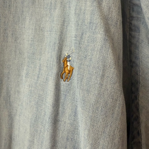Ralph Lauren Light Blue Chambray Casual Button Down Shirt 3XB - Picture 3 of 4